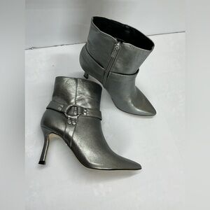 Jessica Simpson Metallic Gray Pointed Ankle Booties